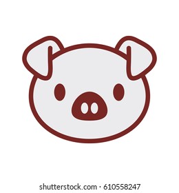 cute piggy face image vector illustration eps 10