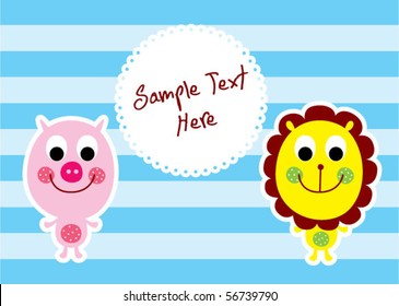 cute piggy lion friend