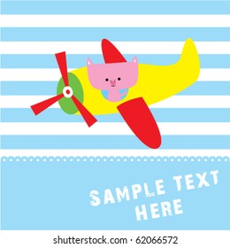 cute piggy on plane