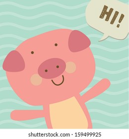 cute piggy with text