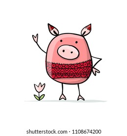 Cute piggy for your design