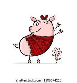 Cute piggy for your design