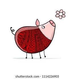 Cute piggy for your design