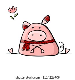 Cute piggy for your design