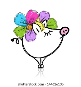 Cute piggy for your design