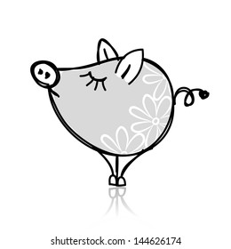 Cute piggy for your design