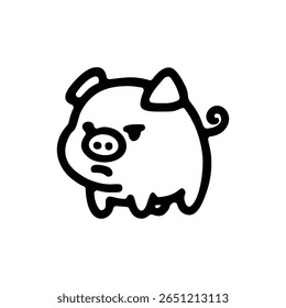 Ícone de logotipo de ilustração de leitão bonito