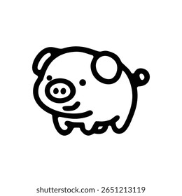 Ícone de logotipo de ilustração de leitão bonito