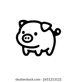 Ícone de logotipo de ilustração de leitão bonito