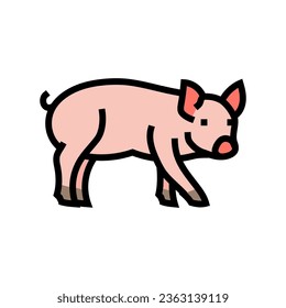 süße Schweinehaltung Farbe Symbol Vektorgrafik. süßes Schweinefleisch-Farmschild. einzelne Symbolillustration