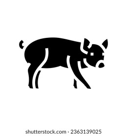 cute piglet pig farm glyph icon vector. cute piglet pig farm sign. isolated symbol illustration