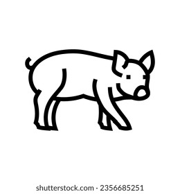 cute piglet pig farm line icon vector. cute piglet pig farm sign. isolated contour symbol black illustration