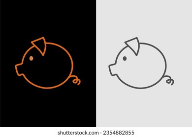 Cute piglet shape vector. Abstract emblem, design concept, logo, logo element, for templates, Tattoos, Stickers and for other uses
