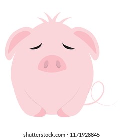 
Cute piglet vector icon
