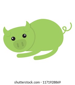 
Cute piglet vector icon
