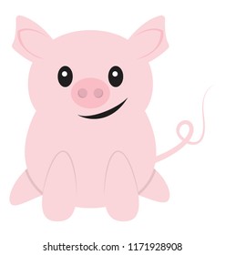 
Cute piglet vector icon
