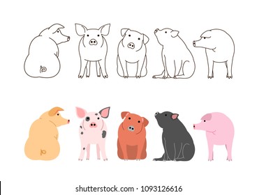 cute pigs border set