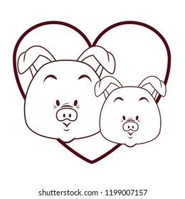 Cute pigs cartoon
