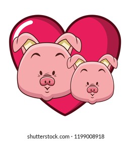 Cute pigs cartoon