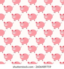 Cute pigs seamless pattern background illustration