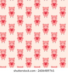 Cute pigs seamless pattern background illustration