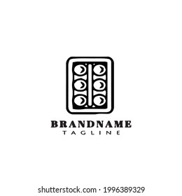 cute pill logo cartoon icon modern vector illustration