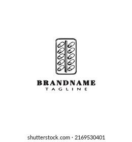 icono de caricatura del logotipo de la tableta de píldora lindo ilustración vectorial moderna