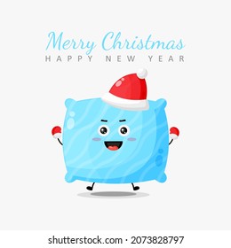 Cute pillow characters wish you a merry christmas