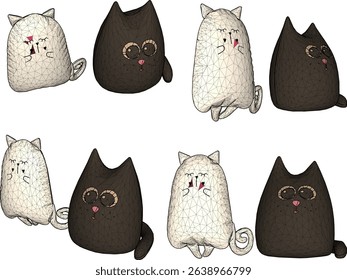 cute pillow design vector illustration cute doll shape furry animal