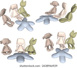 cute pillow design vector illustration doll shape