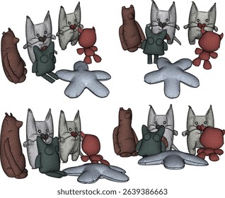cute pillow design vector illustration doll shape