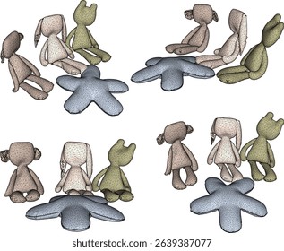 cute pillow design vector illustration doll shape