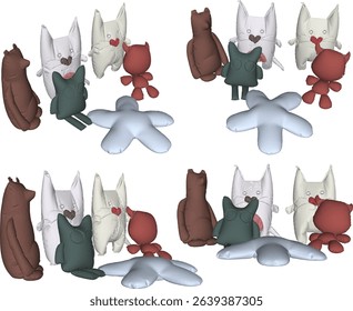 cute pillow design vector illustration doll shape 