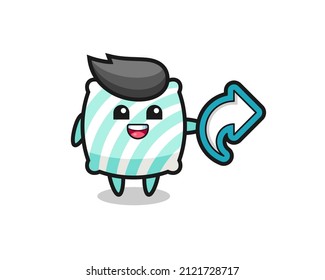 cute pillow hold social media share symbol , cute style design for t shirt, sticker, logo element