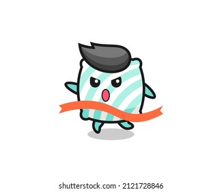 cute pillow illustration is reaching the finish , cute style design for t shirt, sticker, logo element
