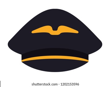 cute pilot hat isolated icon