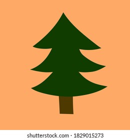 Cute pine. Simple illustration of forest  tree. Vector minimalistic illustration . 
