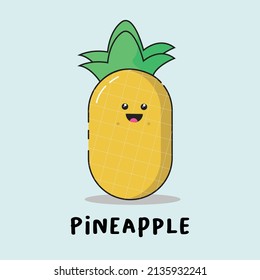 caricatura de piña linda, personaje de caricatura