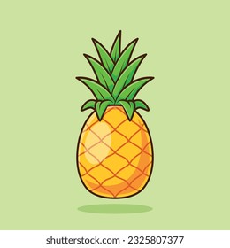 cute pineapple cartoon isolated vector design illustration