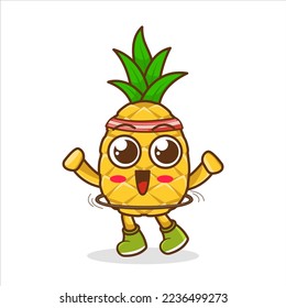 la tira cómica de piña linda está tocando el aro de hula