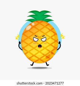 Cute pineapple character is angry