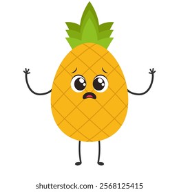 Cute Pineapple Character Design in Adorable Vector Style