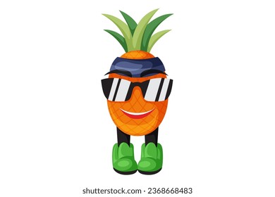 Cute Pineapple Character Design Illustration