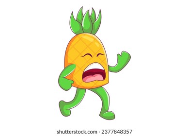 Cute Pineapple Character Design Illustration