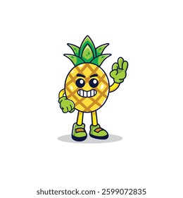 Cute pineapple character mascot illustration