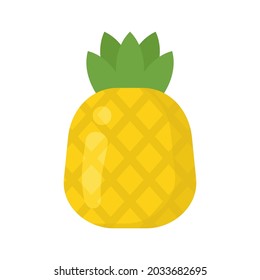 Fruto exótico de piña, ícono vectorial aislado y colorido. Ilustración luminosa de un solo fruto