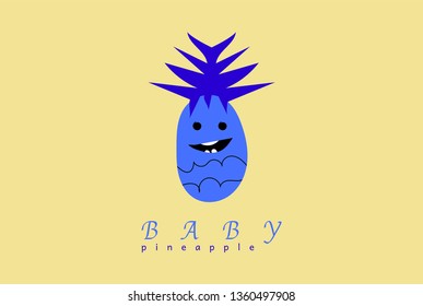 Cute pineapple flat illustration