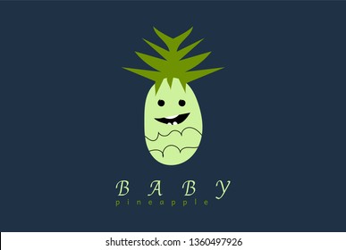 Cute pineapple flat illustration