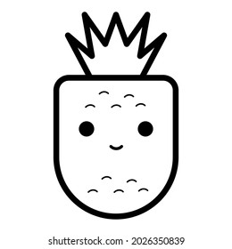 Cute pineapple fruit characters to drawing