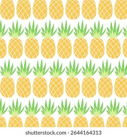 Cute Pineapple Fruit Seamless Pattern. Fruit Background. Vector Illustrations